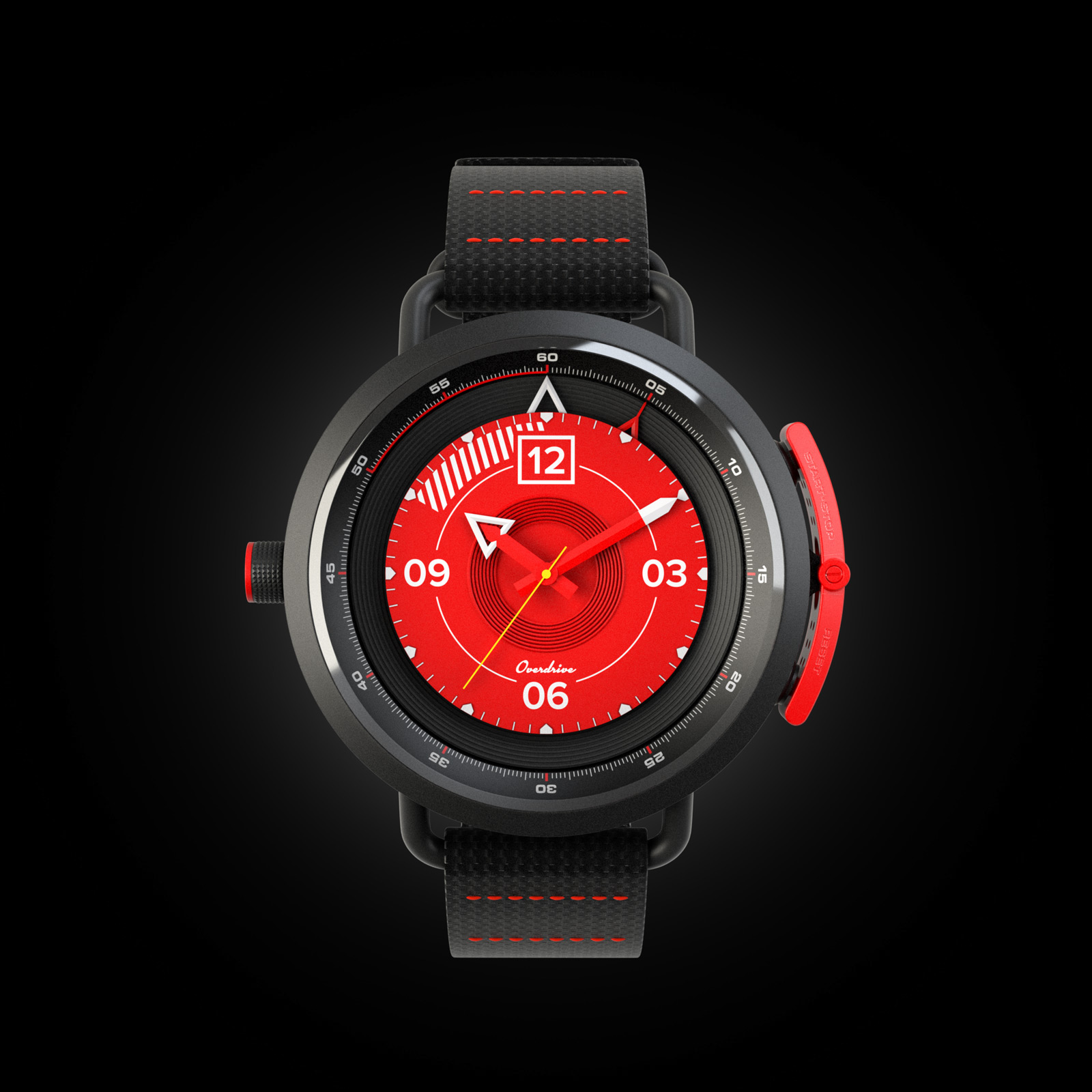 Racing driver，black，Cafe racing，Wrist watch，gules，Overdrive，