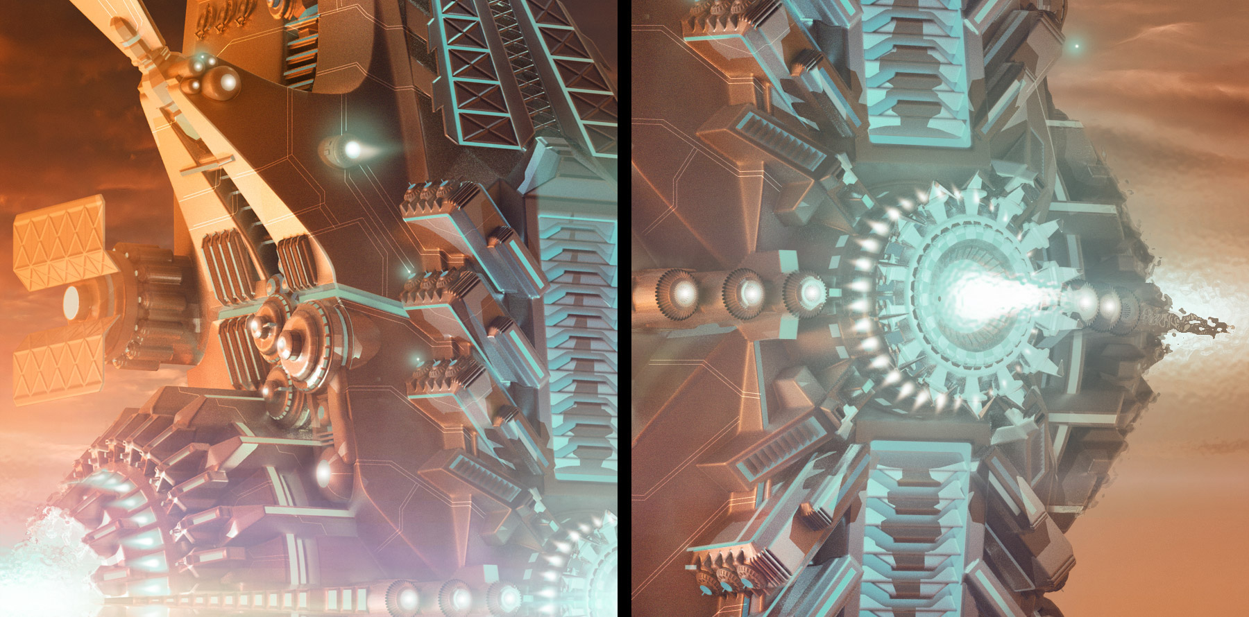 science fiction，arrival，Alien Ship ，modeling，Render，