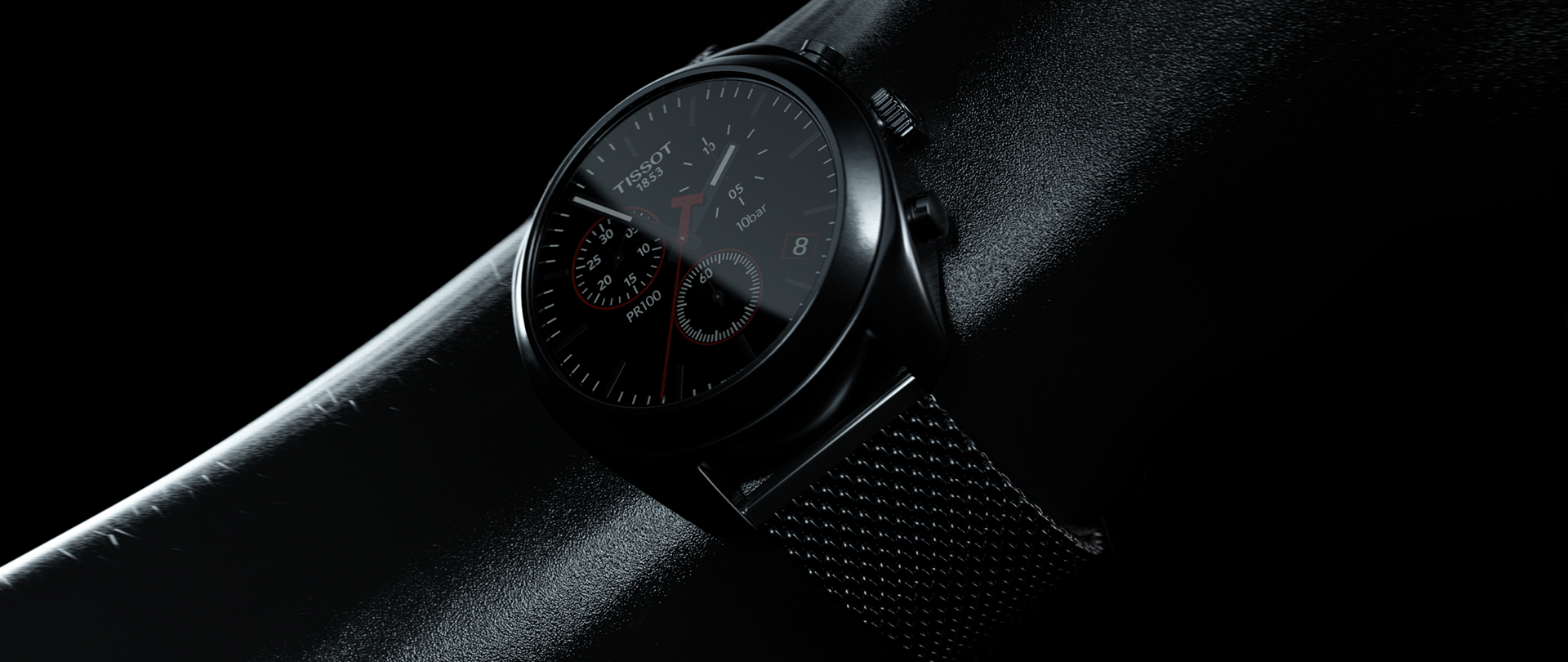Tissot CGI，black，Wrist watch，3D modeling，