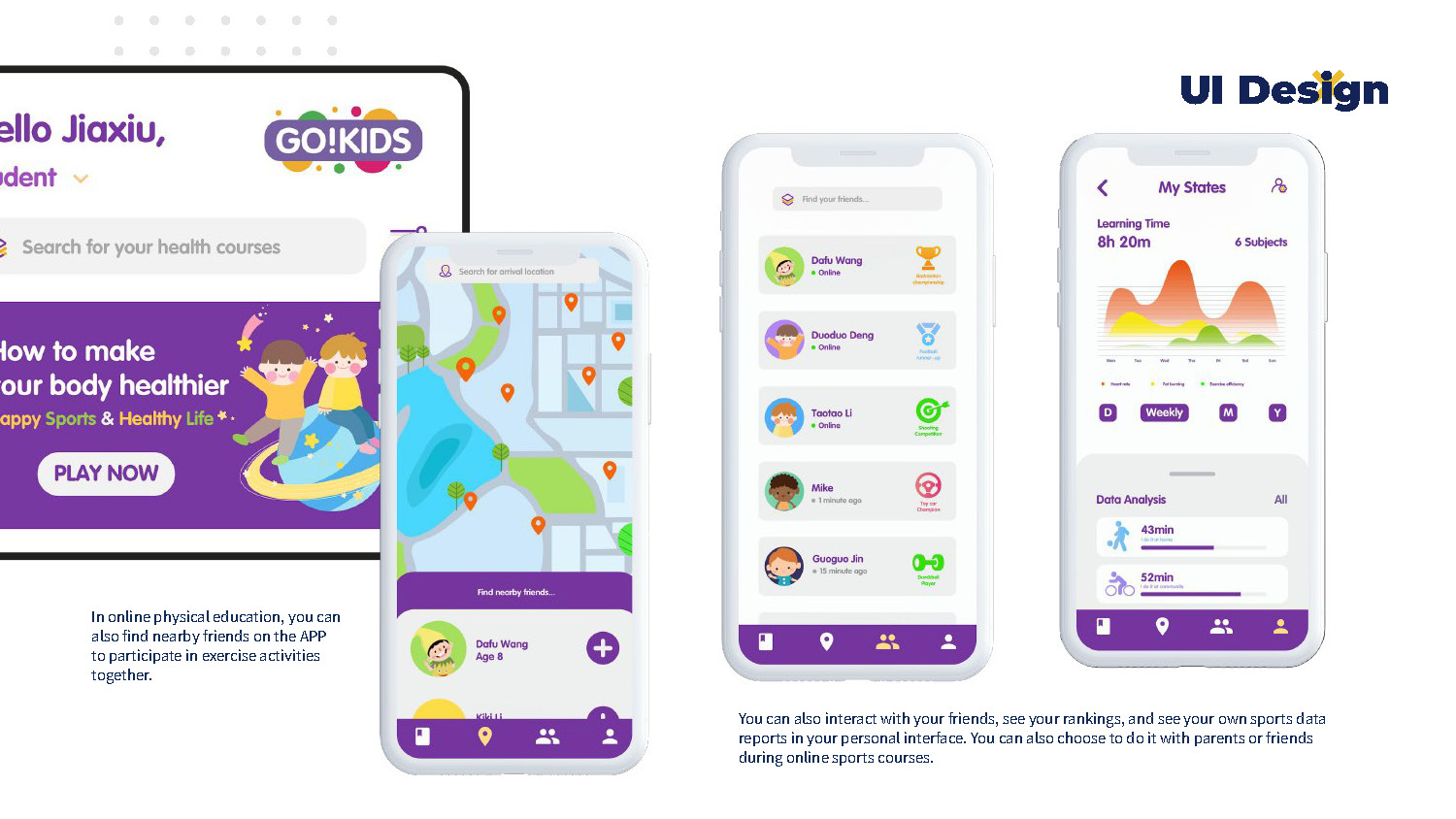 children，Sports，Bodybuilding，platform，UX design，vr，ar，