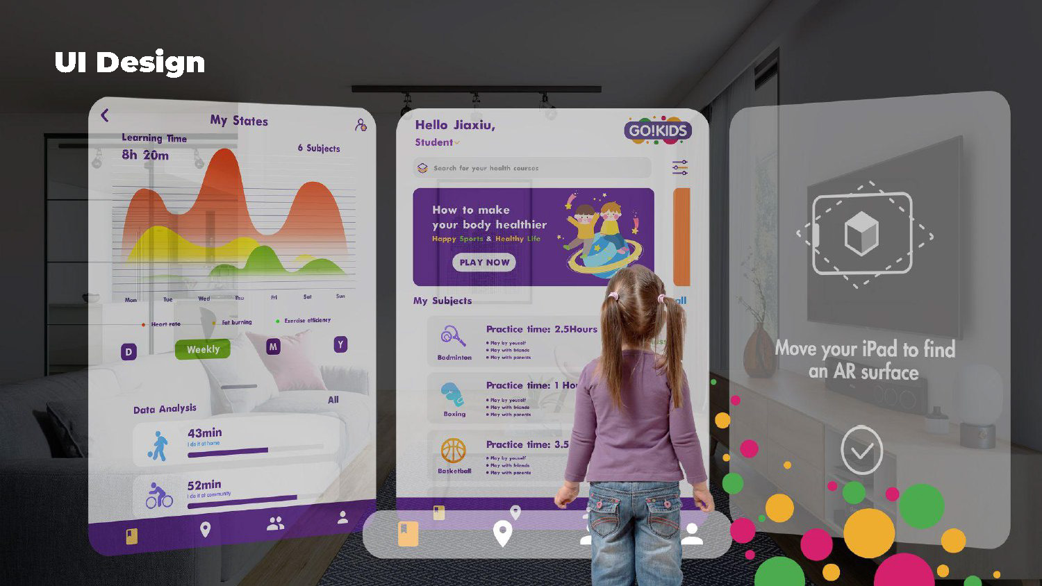 children，Sports，Bodybuilding，platform，UX design，vr，ar，