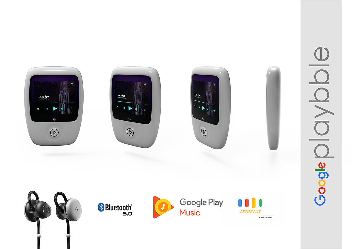 google，music player ，white，