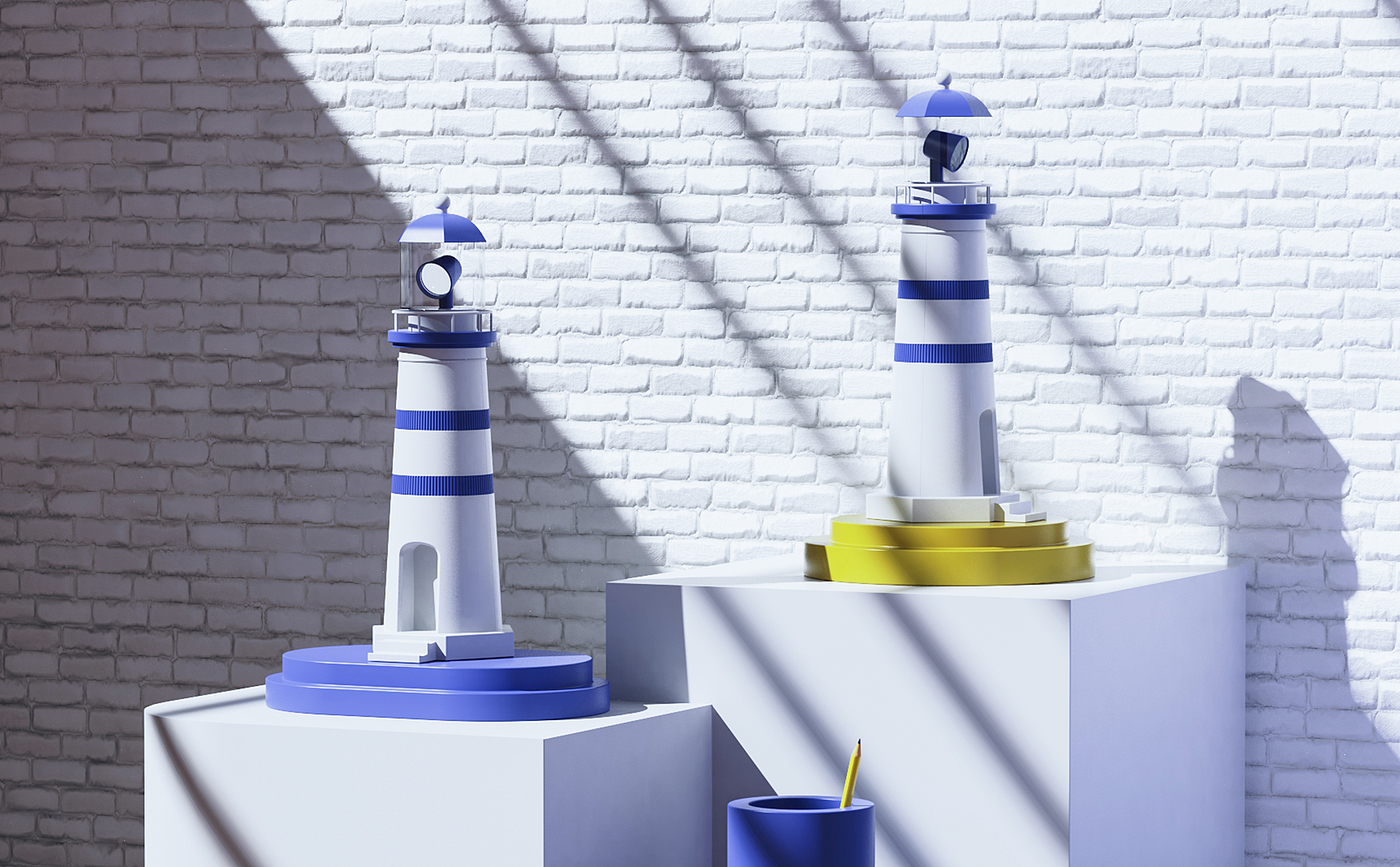 Desk lamp，lighthouse，