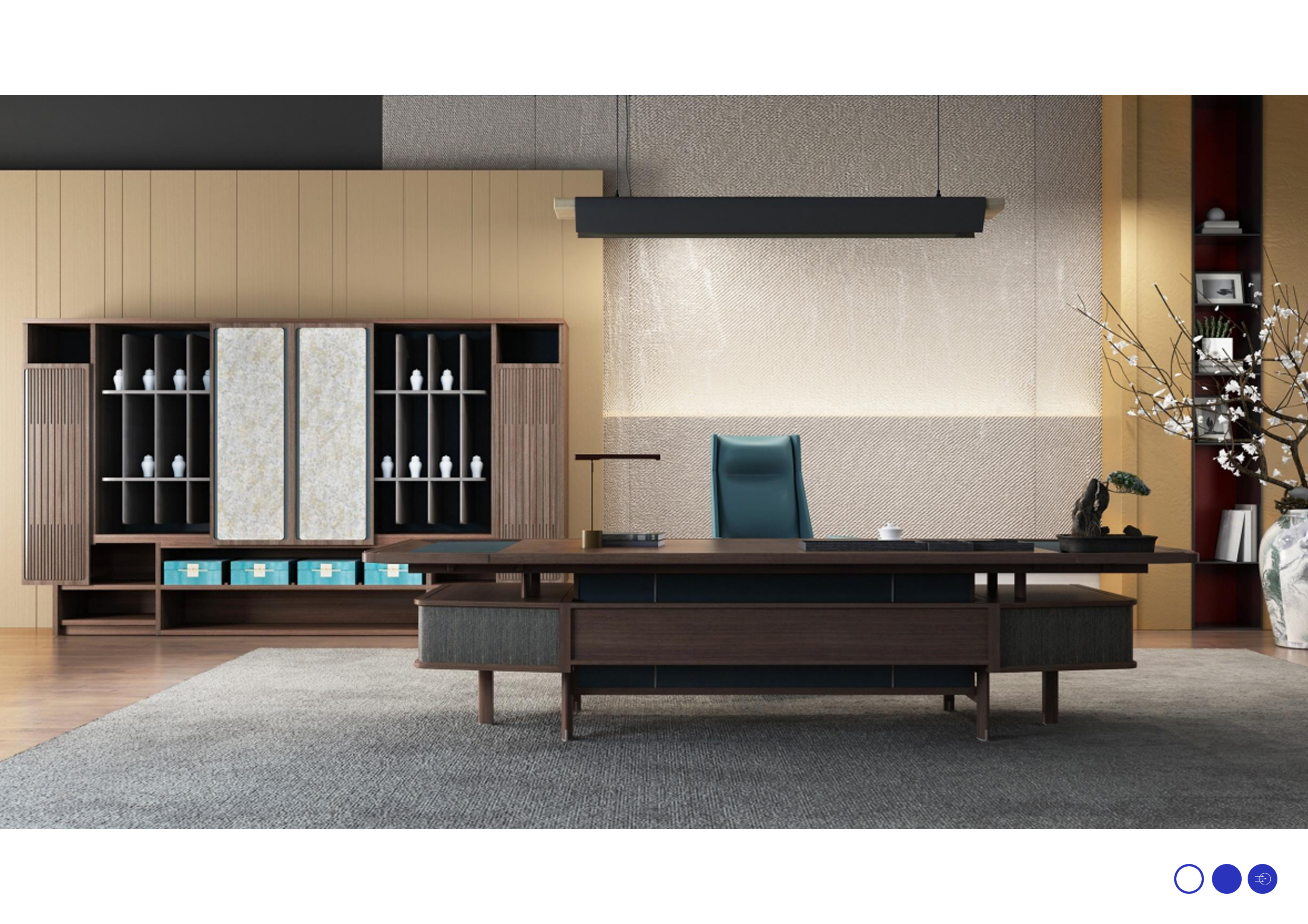 President Office，Office furniture ，Tea space，Meeting space，Solid wood platform，
