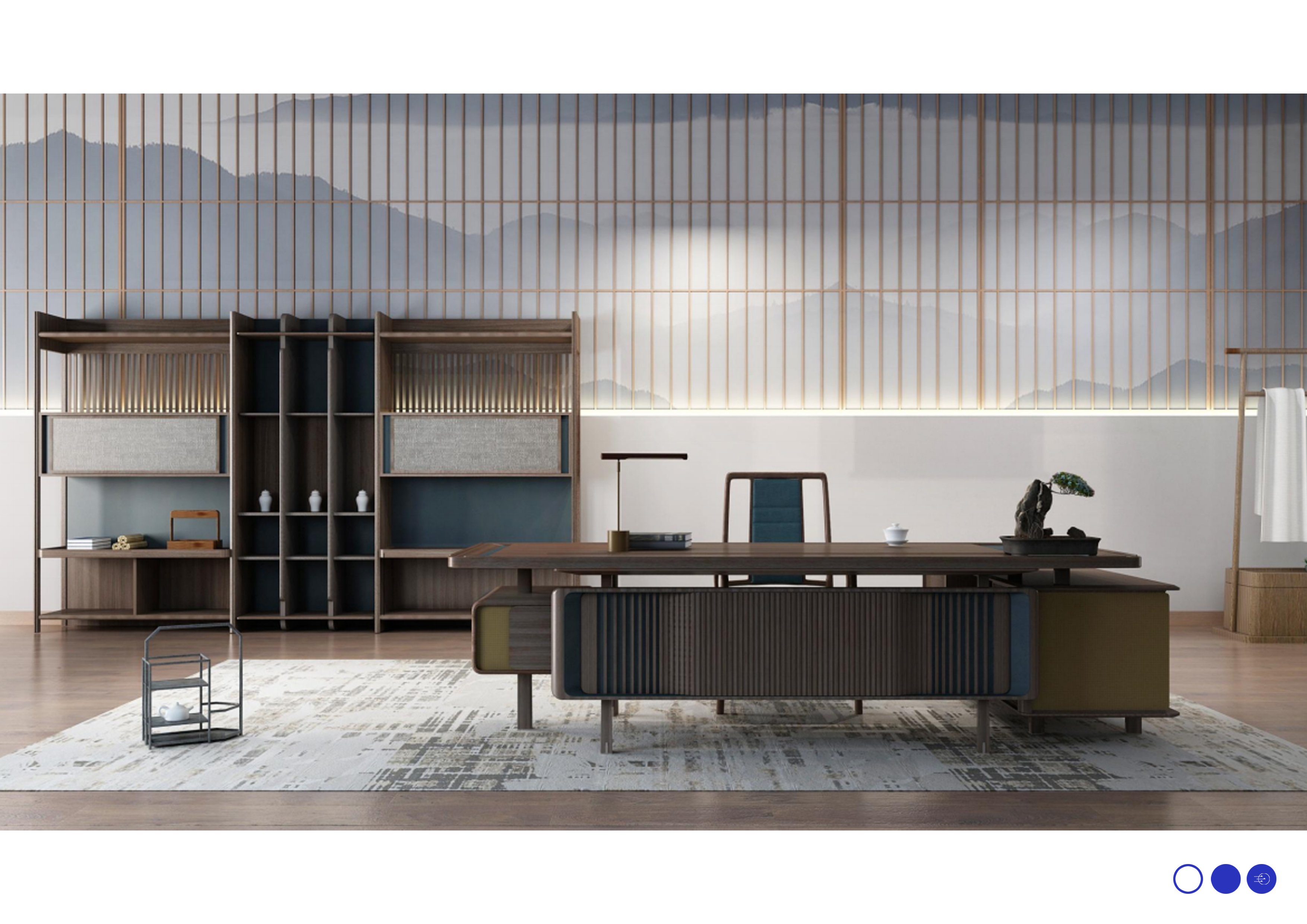 President Office，Office furniture ，Tea space，Meeting space，Solid wood platform，