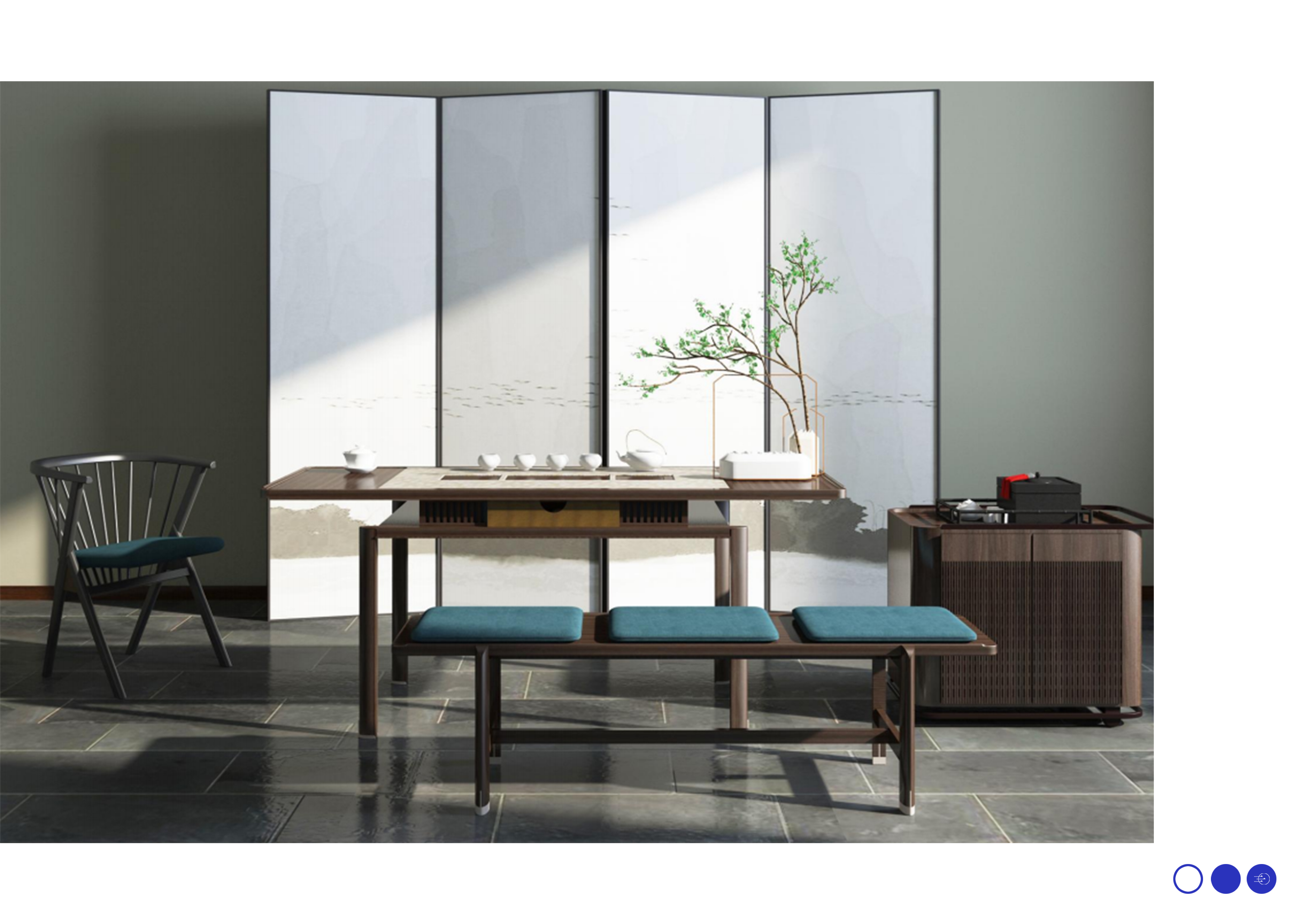 President Office，Office furniture ，Tea space，Meeting space，Solid wood platform，