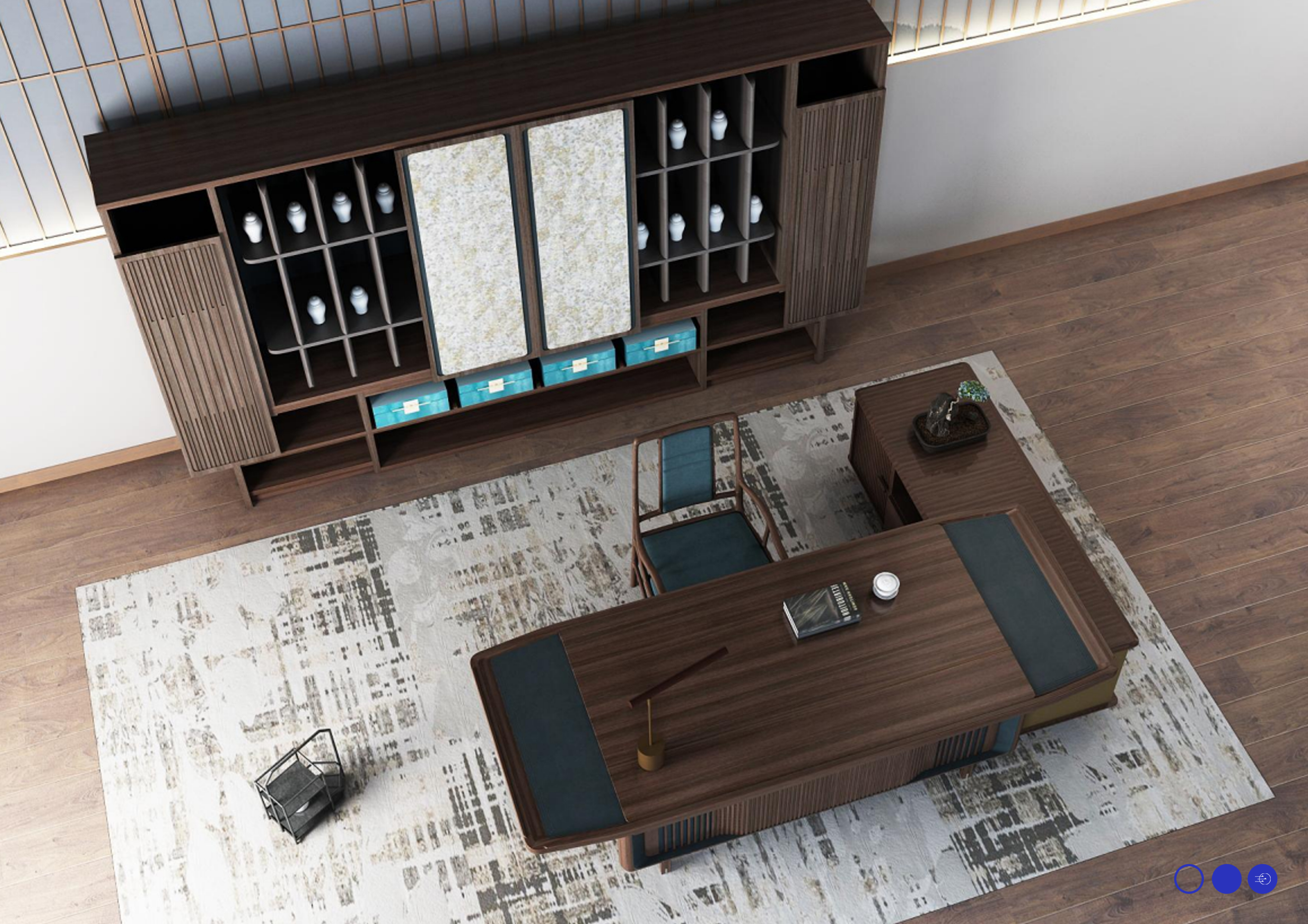 President Office，Office furniture ，Tea space，Meeting space，Solid wood platform，