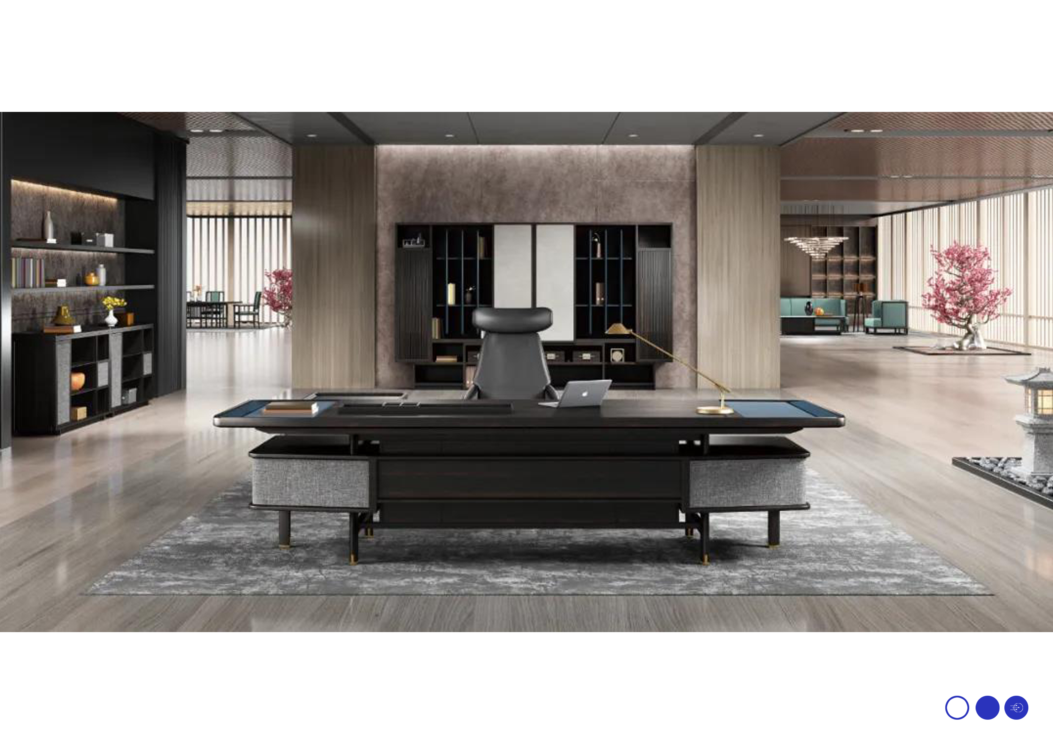 President Office，Office furniture ，Tea space，Meeting space，Solid wood platform，