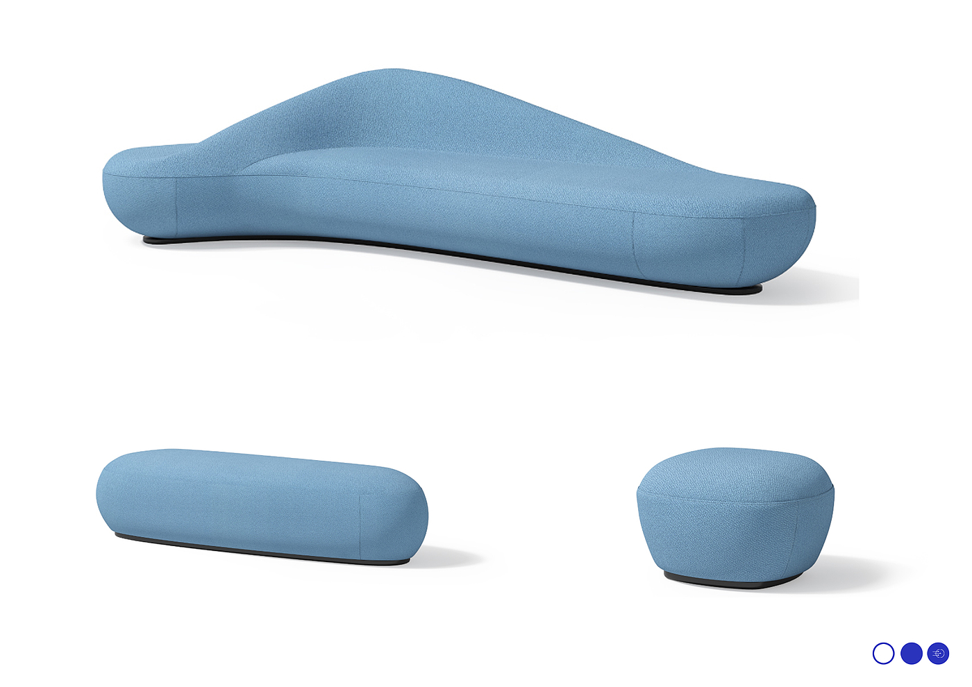 Office furniture ，Zaha Hadi，Large public sofa，Organic form，