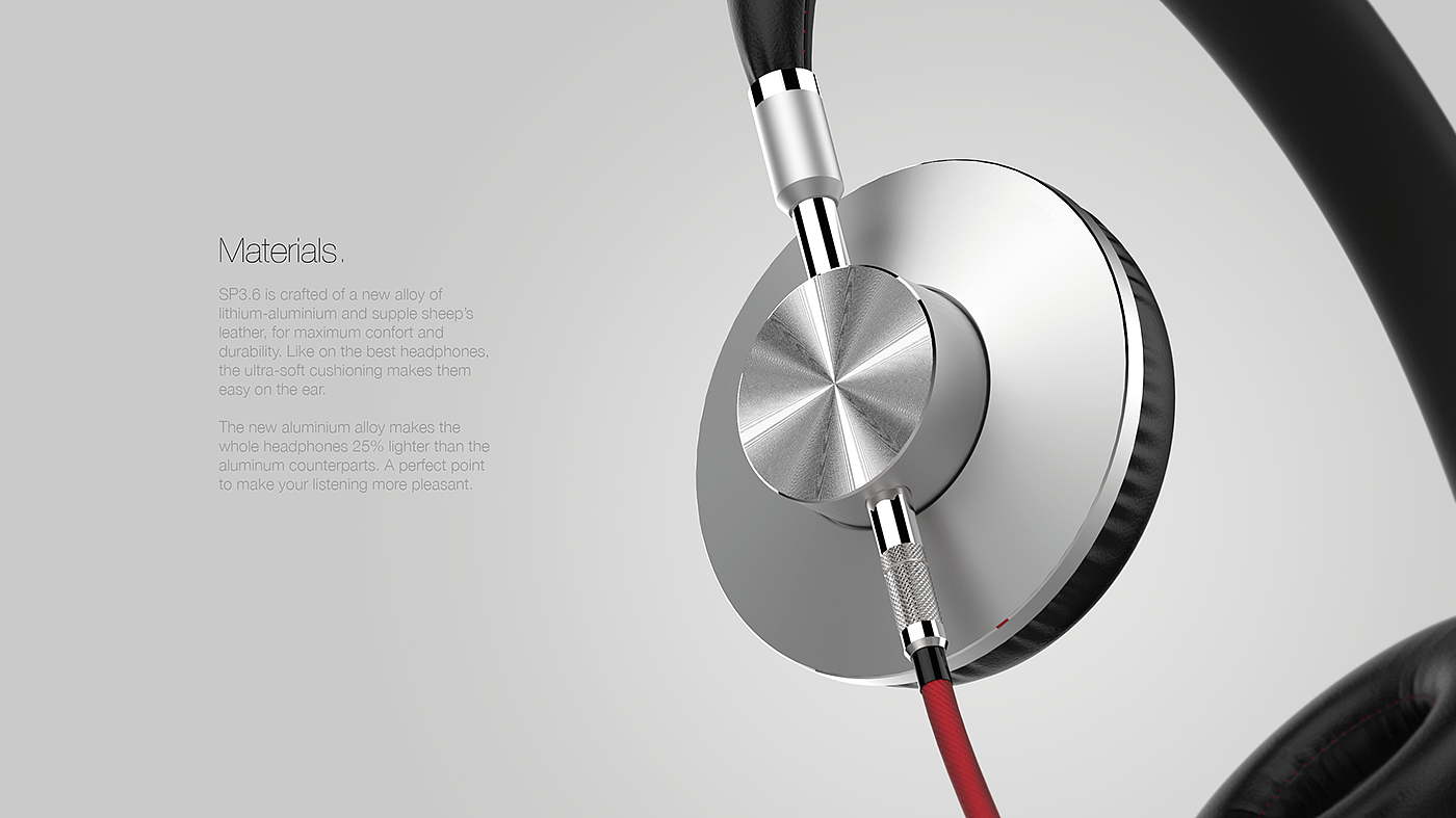 SP3.6，headset，Cool silver black，tone quality，