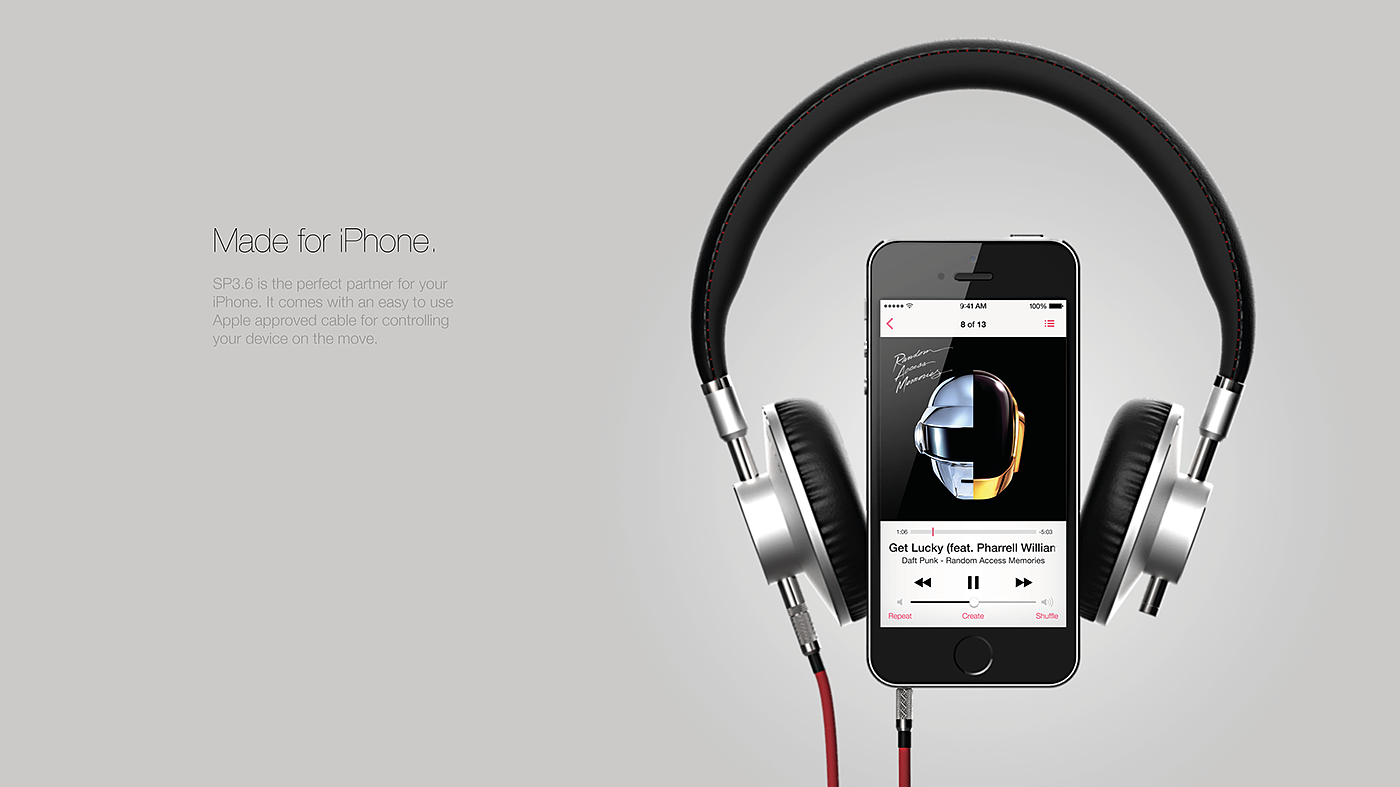 SP3.6，headset，Cool silver black，tone quality，