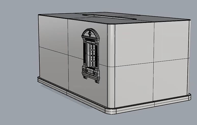 Cement tissue box，The other side，Retro architectural wind ornaments，Household practical ornaments，