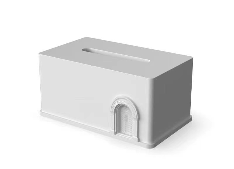 Cement tissue box，The other side，Retro architectural wind ornaments，Household practical ornaments，