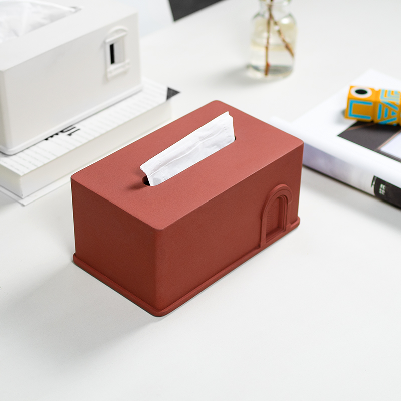 Cement tissue box，The other side，Retro architectural wind ornaments，Household practical ornaments，