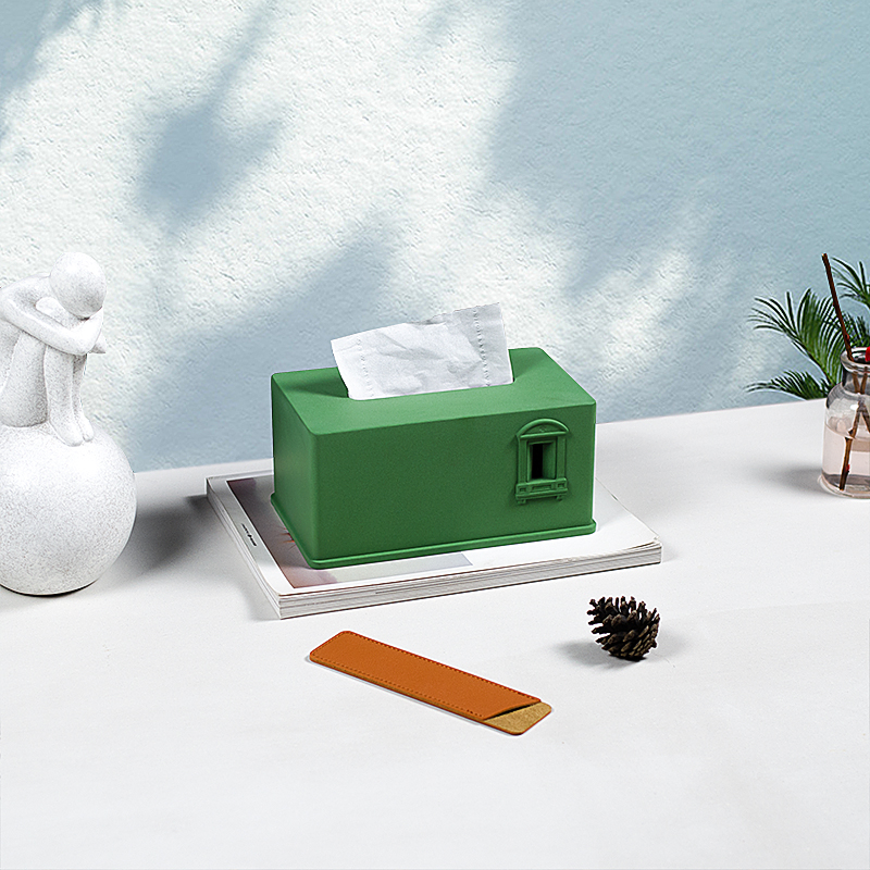 Cement tissue box，The other side，Retro architectural wind ornaments，Household practical ornaments，