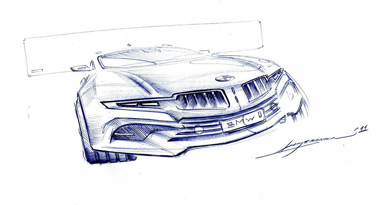 Line manuscript，automobile，high definition，Industrial hand drawing，