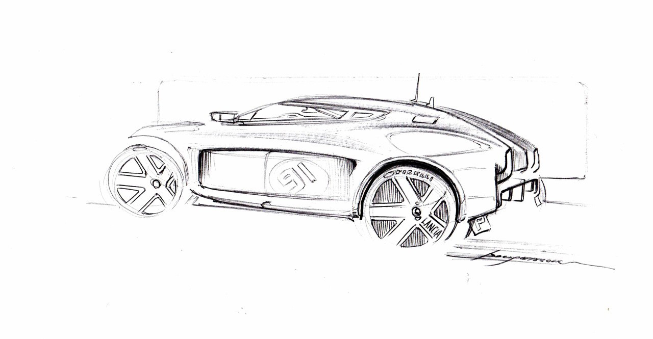 Line manuscript，automobile，high definition，Industrial hand drawing，