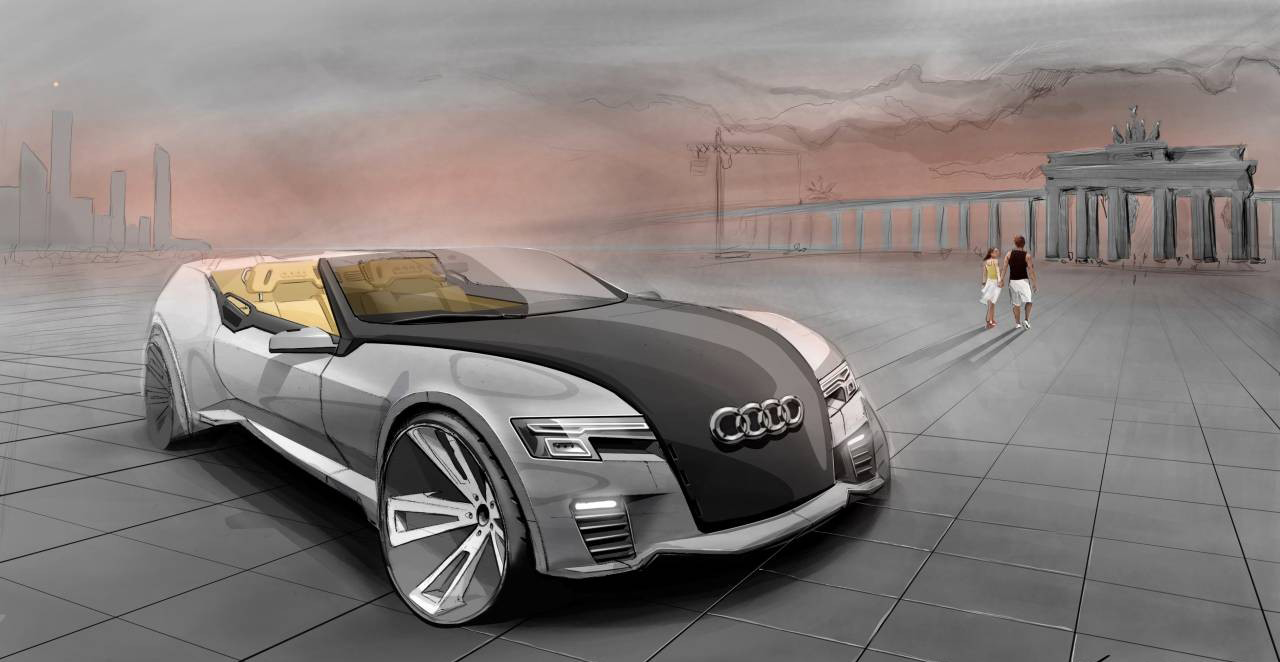 Line manuscript，automobile，high definition，Industrial hand drawing，