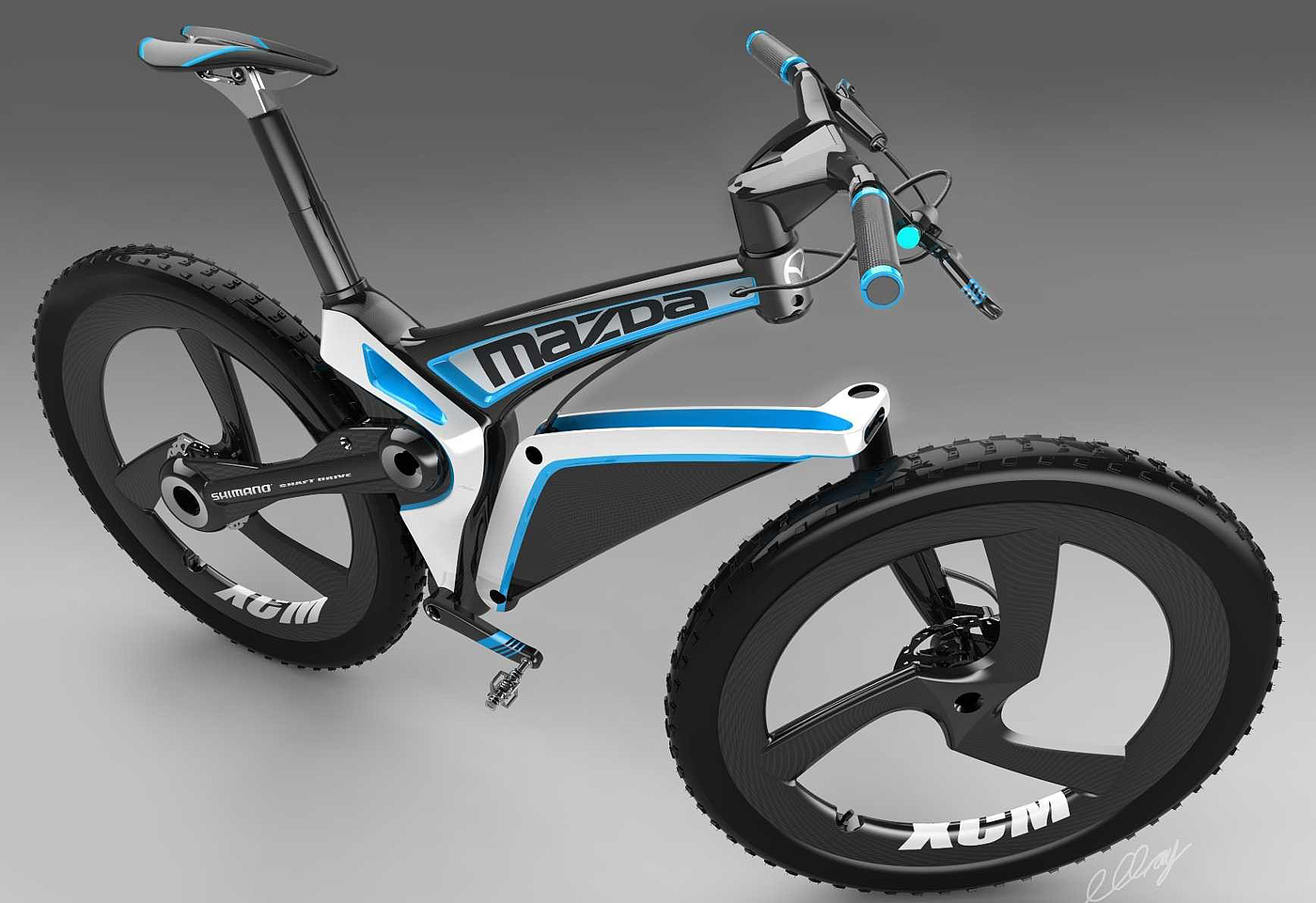 design scheme，Cross country bicycle，MAZDA XCM，Hand drawn manuscript，
