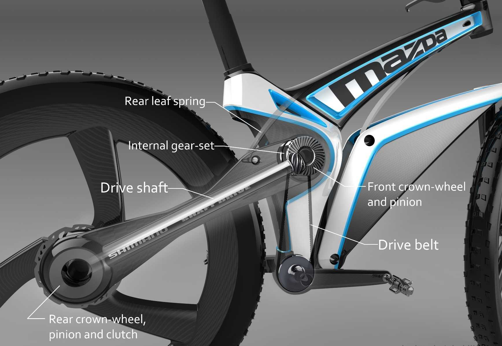 design scheme，Cross country bicycle，MAZDA XCM，Hand drawn manuscript，