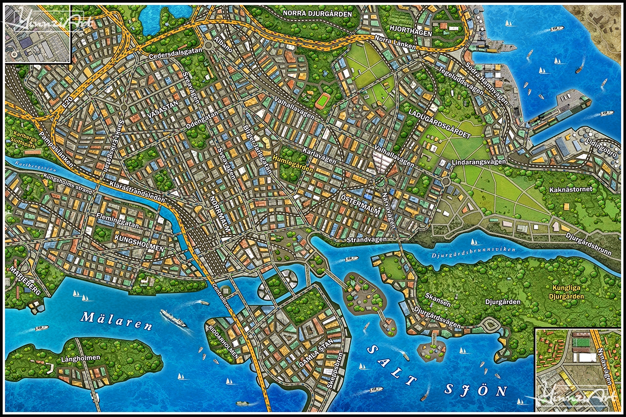 Illustration，Original painting，Game original，City illustration，Jigsaw puzzle，Map，poster，