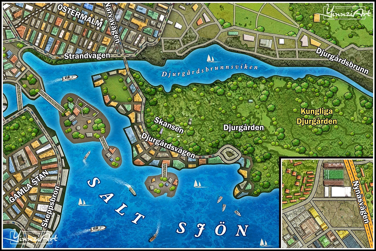 Illustration，Original painting，Game original，City illustration，Jigsaw puzzle，Map，poster，