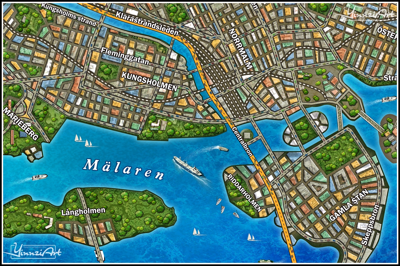 Illustration，Original painting，Game original，City illustration，Jigsaw puzzle，Map，poster，