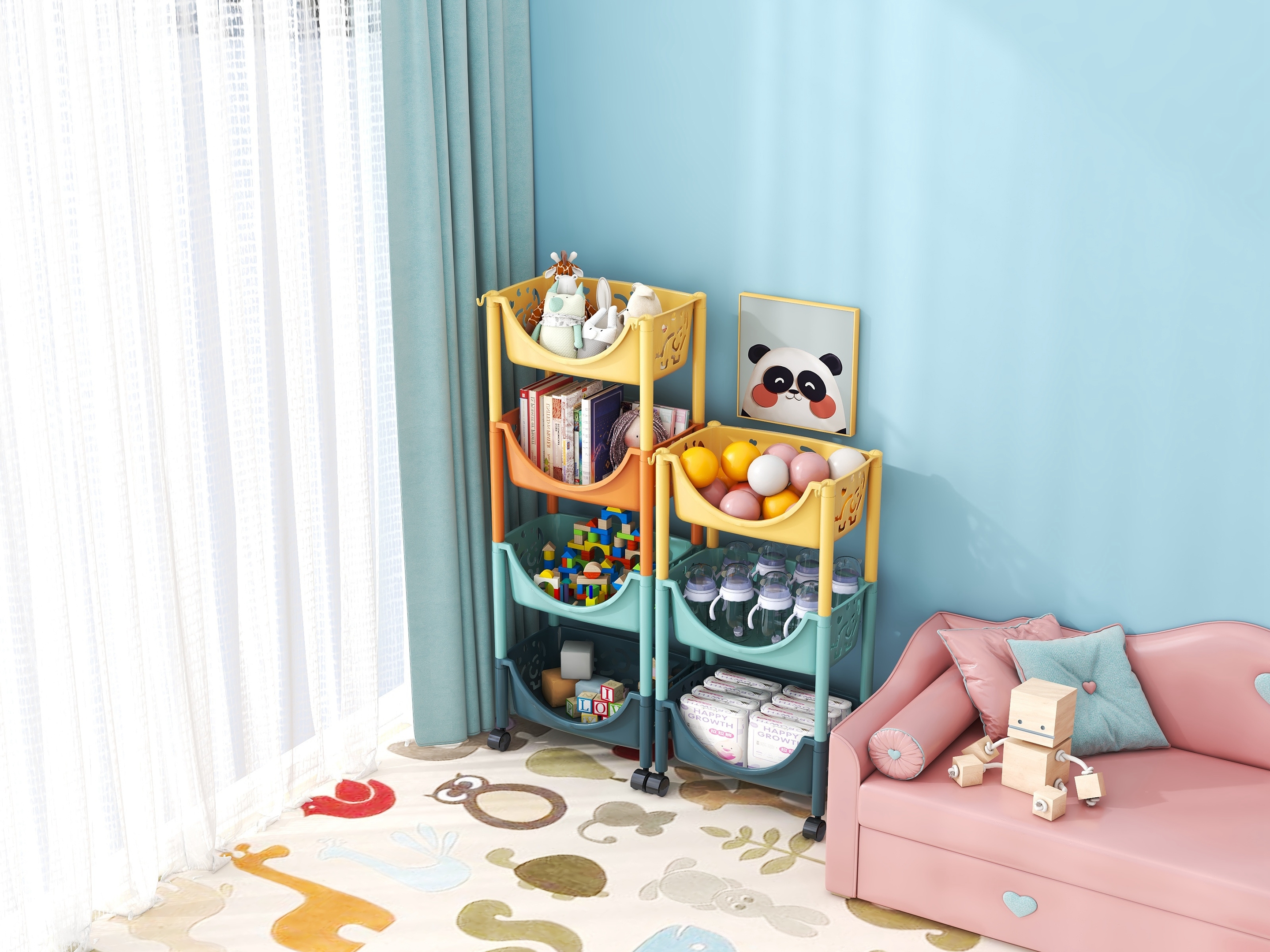 Storage rack，Toys，Storage rack，Layer frame，