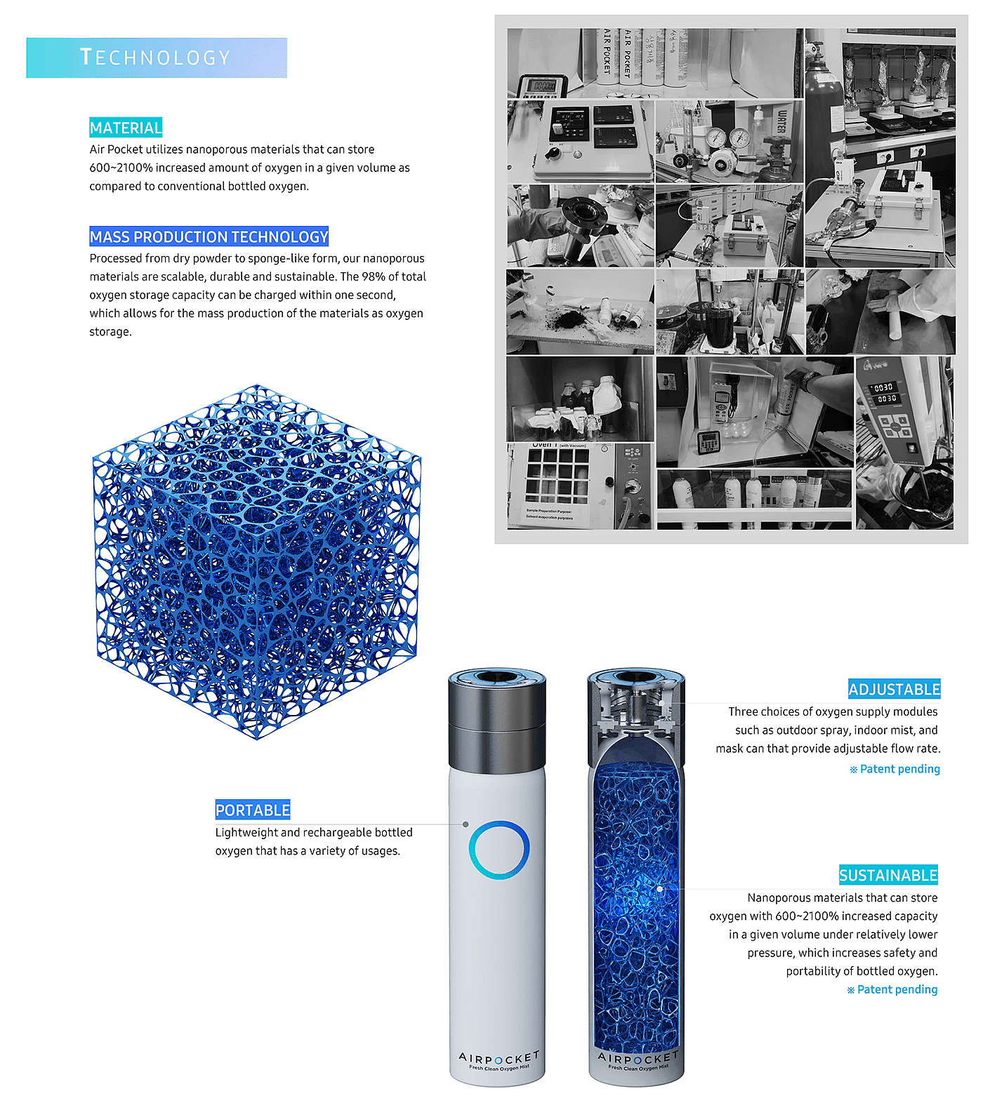 AIR POCKET，medical care，Wearable ，portable，oxygen masks ，