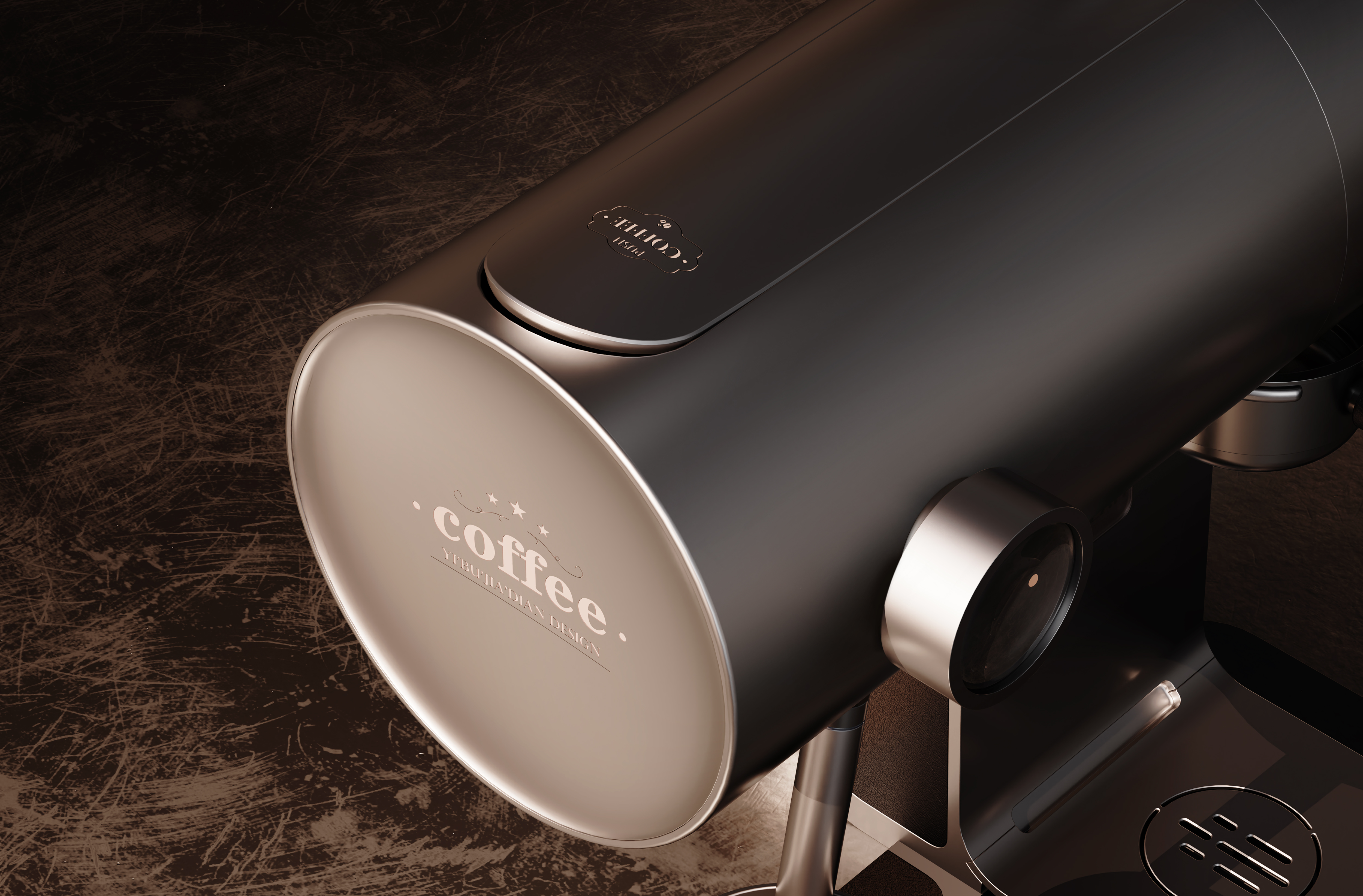 grind，Coffee machine，Metal master，The imprint of things Innovative design，