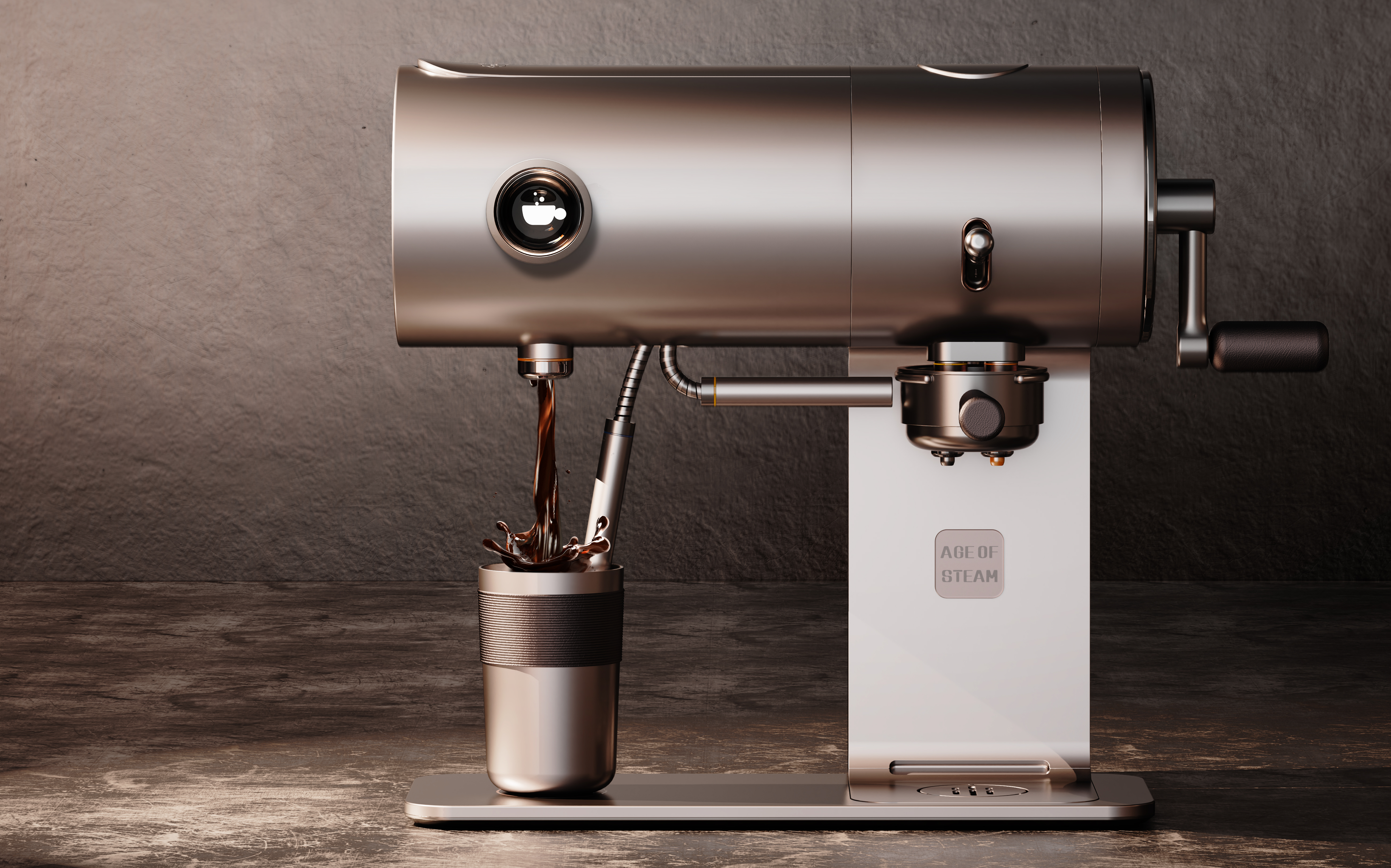 grind，Coffee machine，Metal master，The imprint of things Innovative design，