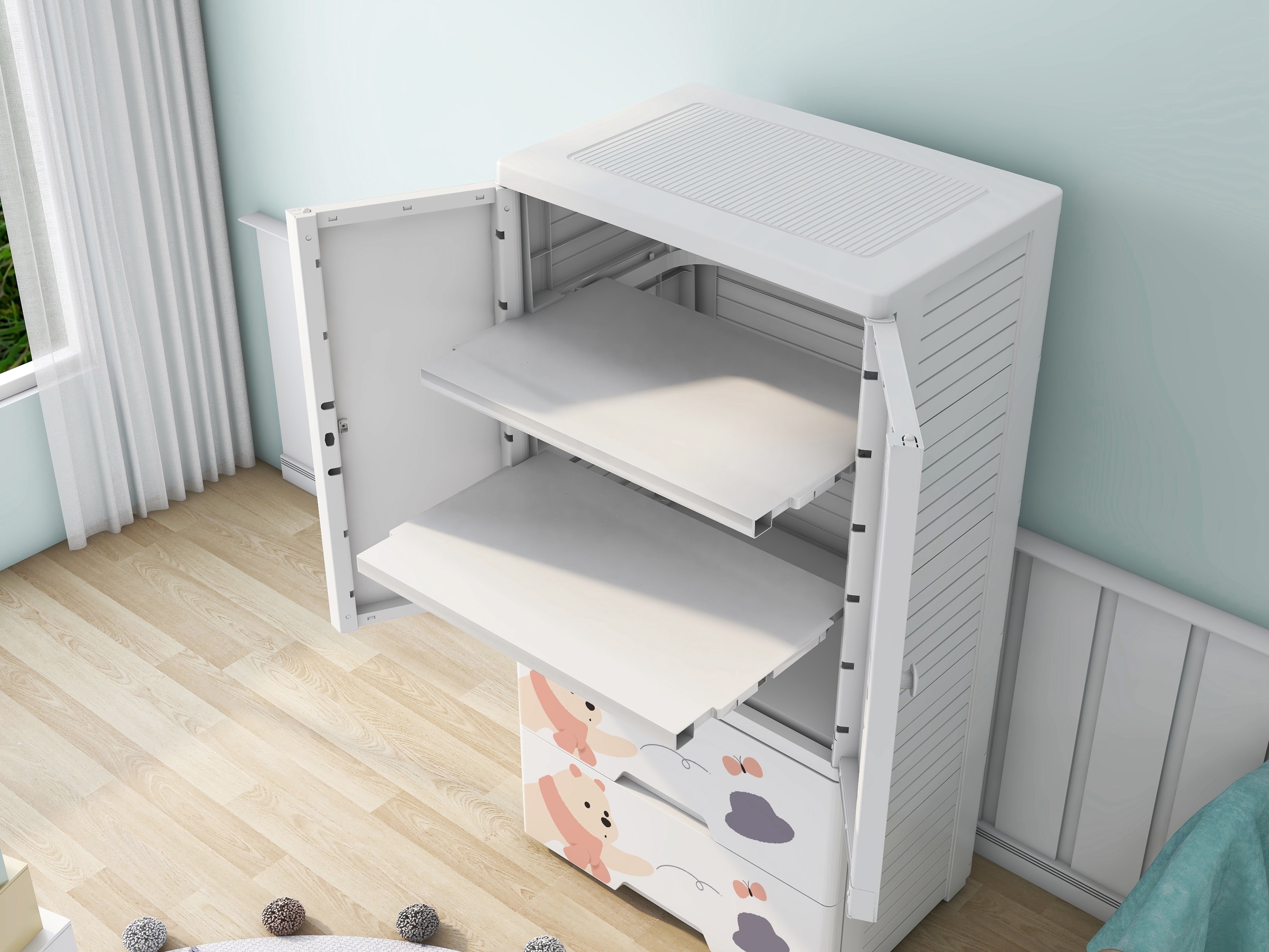 Storage cabinet，Cartoon，Storage box，