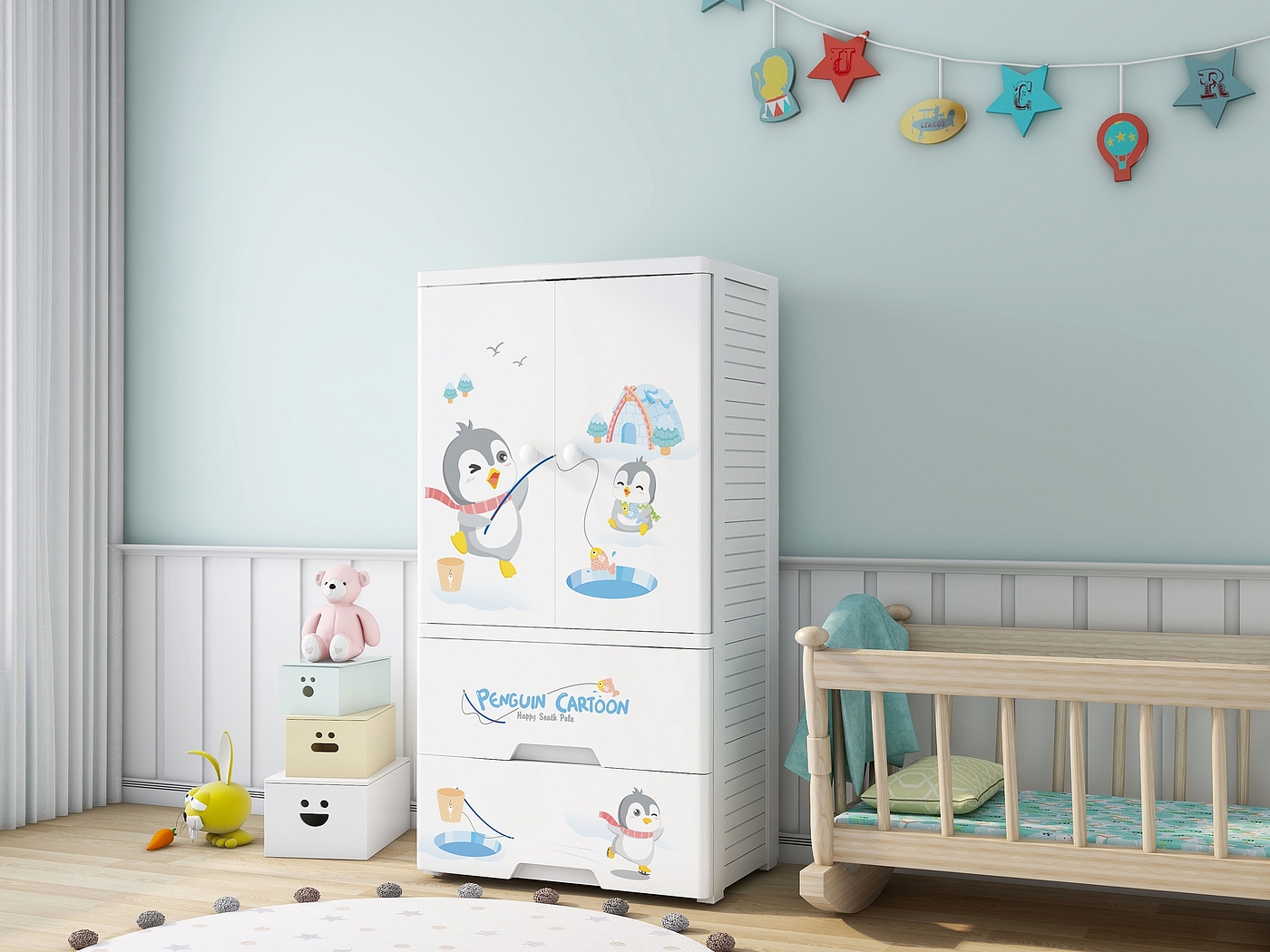 Storage cabinet，Cartoon，Storage box，