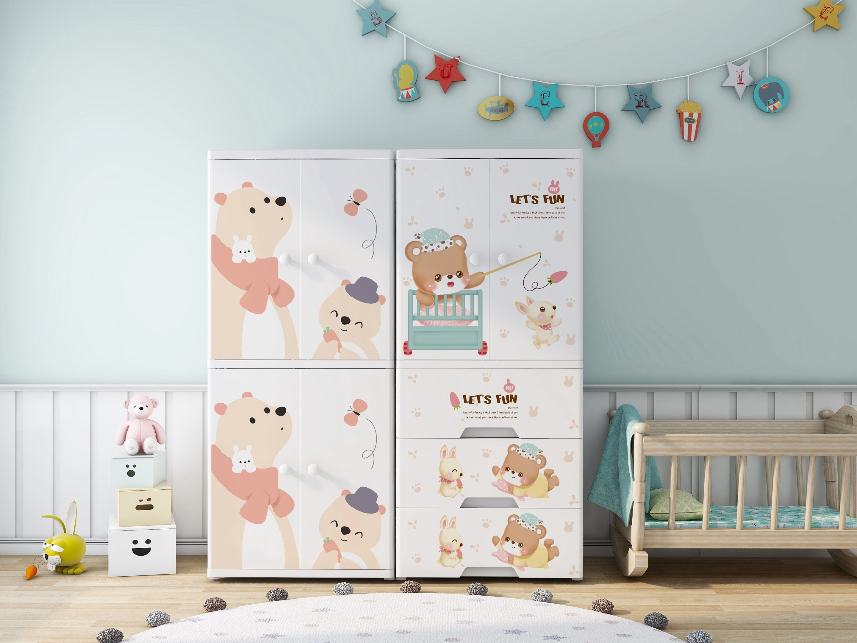 Storage cabinet，Cartoon，Storage box，