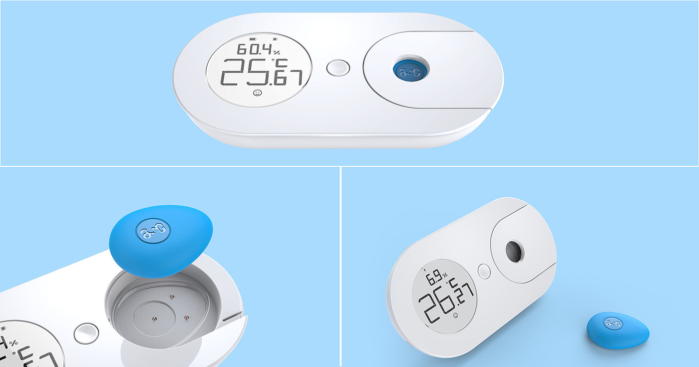 ASC ZHIWEN，Children's wearable thermometer，medical apparatus and instruments，2021 red dot product design award，