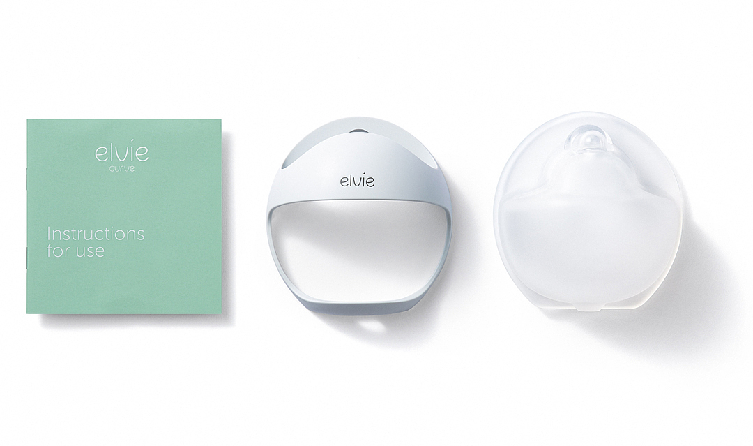 2021 red dot product design award，Elvie Curve，silica gel，Breast pump，
