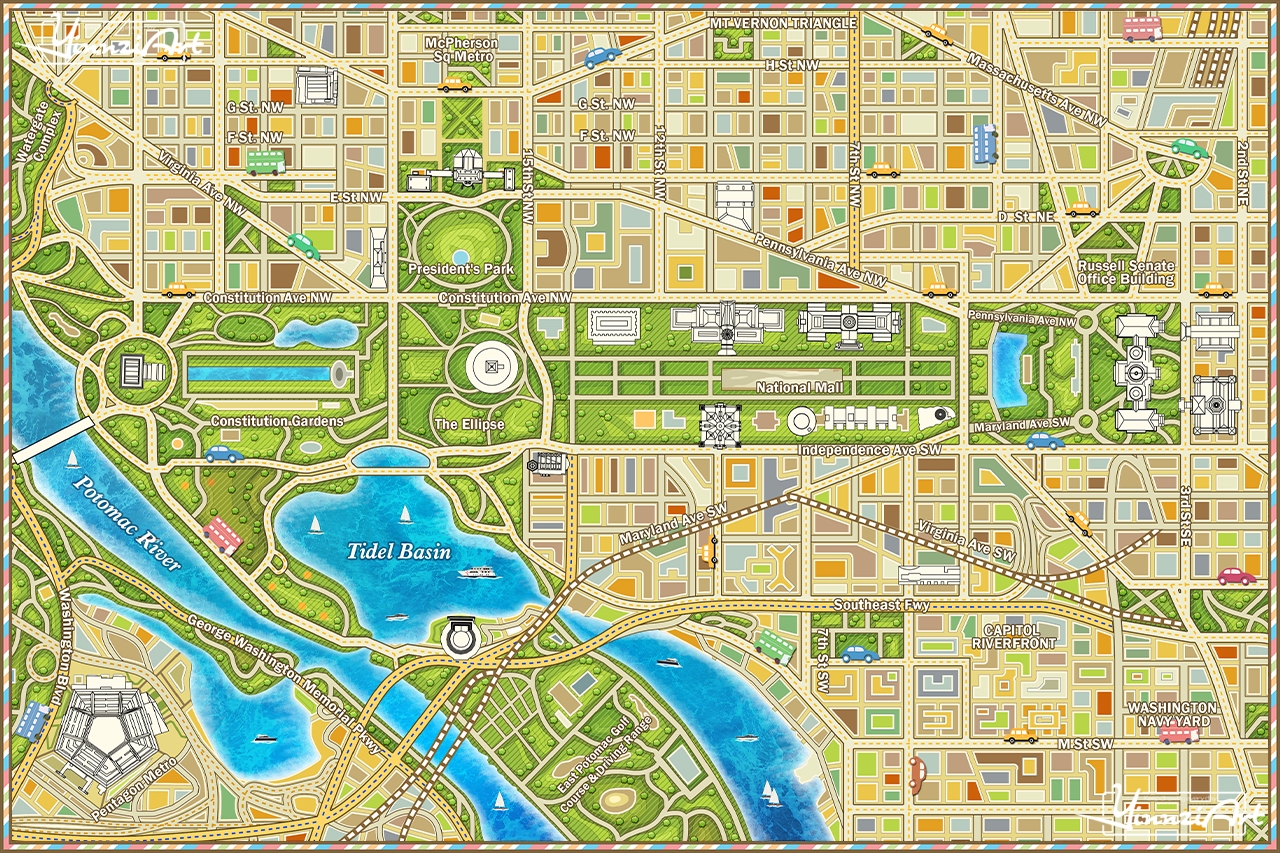 Illustration，Original painting，Map，Jigsaw puzzle，Game original，City illustration，poster，