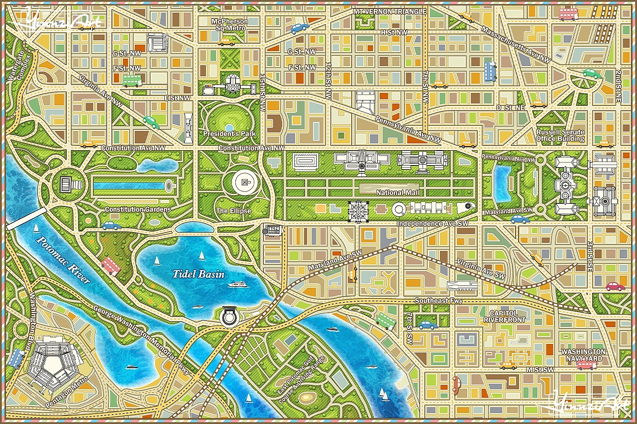 Illustration，Original painting，Map，Jigsaw puzzle，Game original，City illustration，poster，