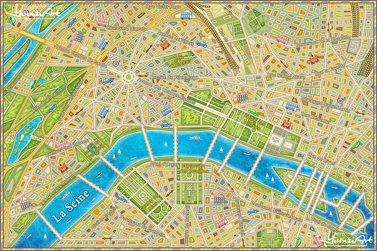 Illustration，Original painting，Map，Jigsaw puzzle，Game original，City illustration，poster，