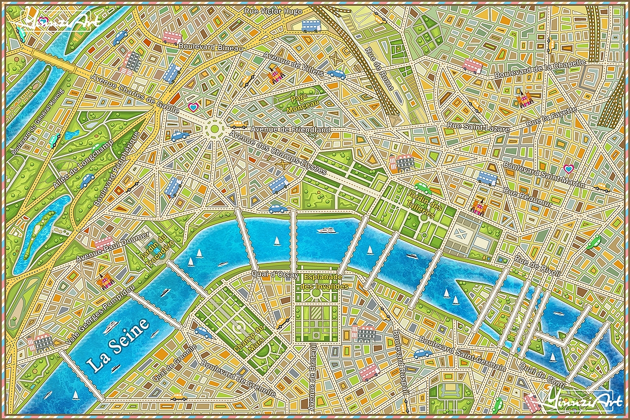 Illustration，Original painting，Map，Jigsaw puzzle，Game original，City illustration，poster，