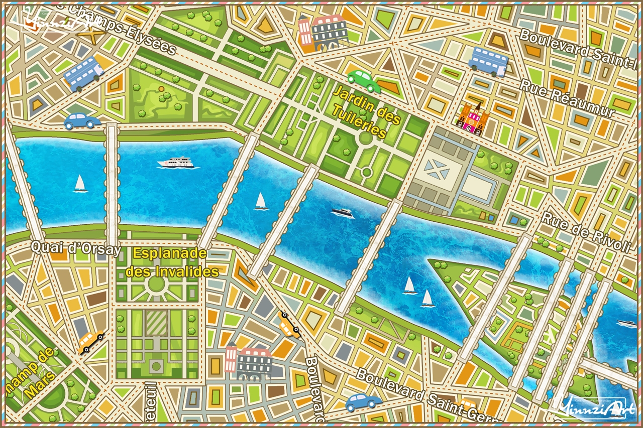 Illustration，Original painting，Map，Jigsaw puzzle，Game original，City illustration，poster，