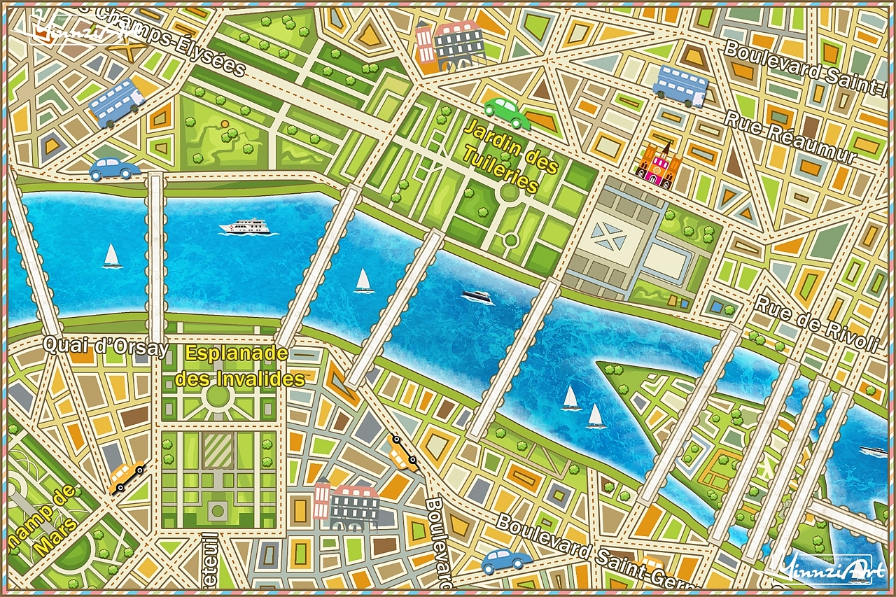 Illustration，Original painting，Map，Jigsaw puzzle，Game original，City illustration，poster，