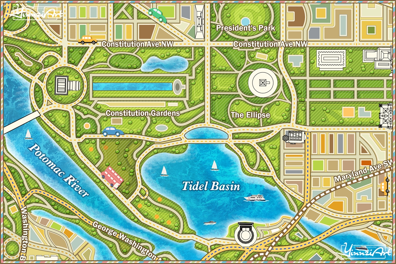 Illustration，Original painting，Map，Jigsaw puzzle，Game original，City illustration，poster，