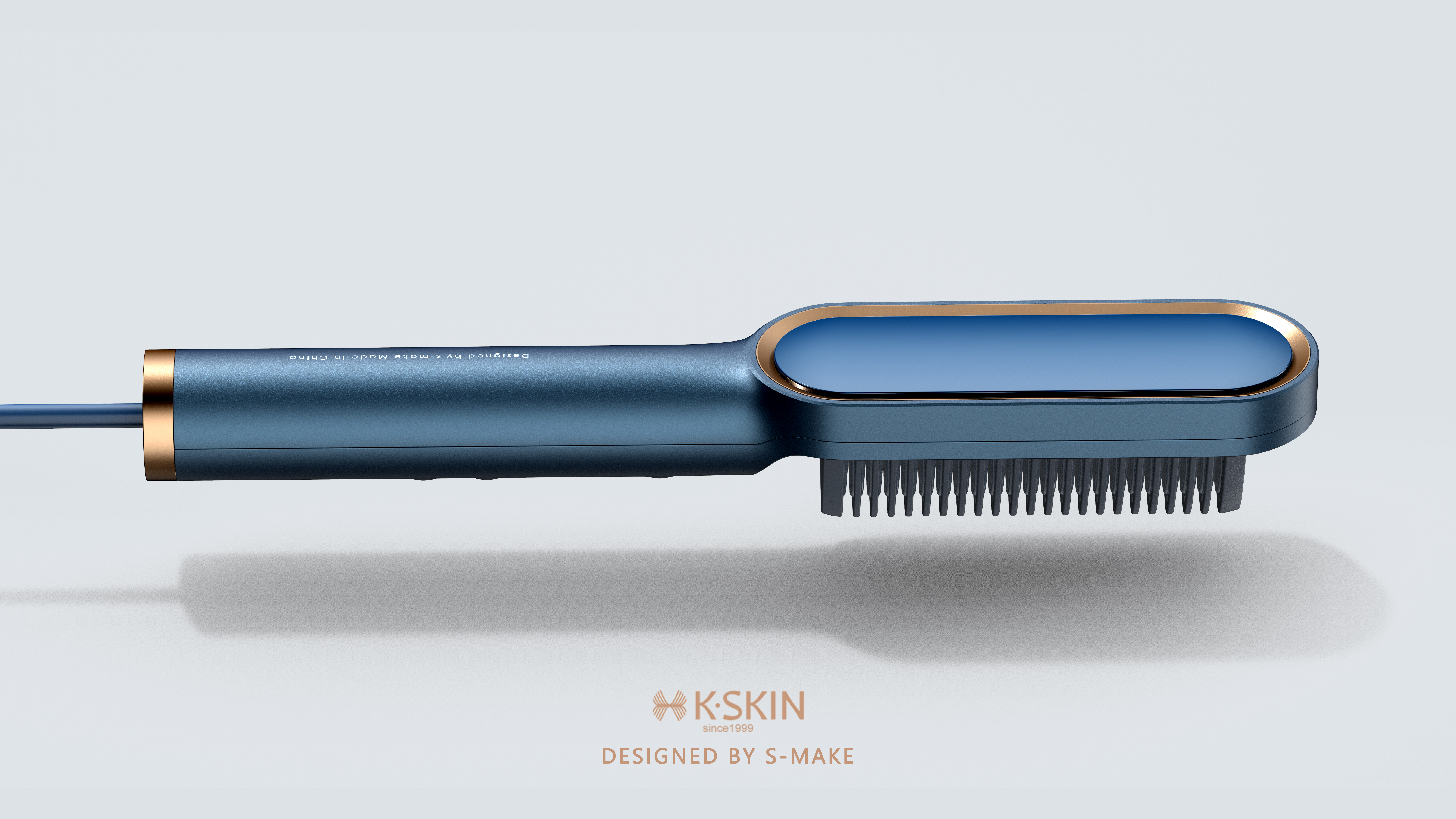 Design of golden rice straight hair comb，