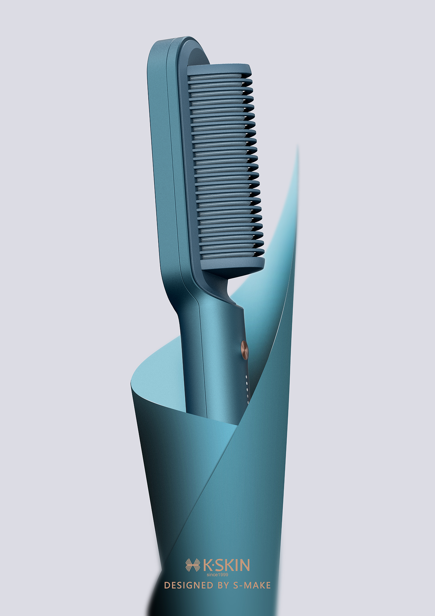 Design of golden rice straight hair comb，