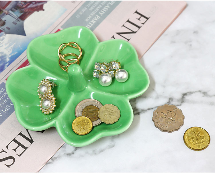 Ring seat，Storage tray，Stationery storage，Classified storage，Clover，ceramics，