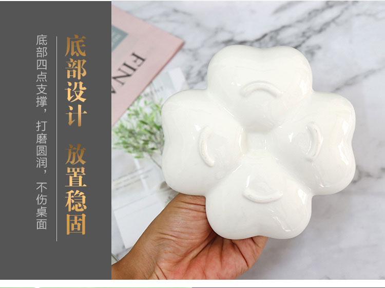 Ring seat，Storage tray，Stationery storage，Classified storage，Clover，ceramics，