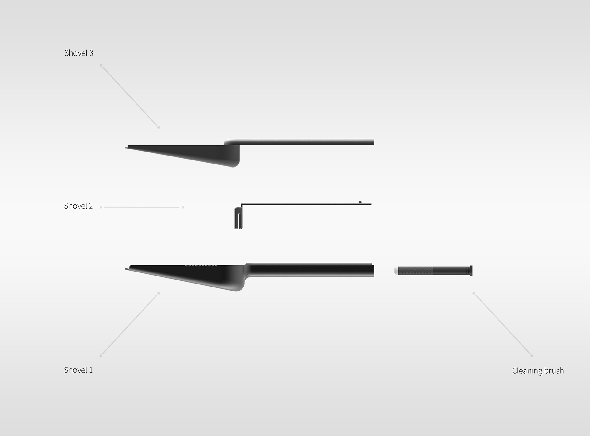 Gardening shovel，Tool design，Shovel，bottle，watering，