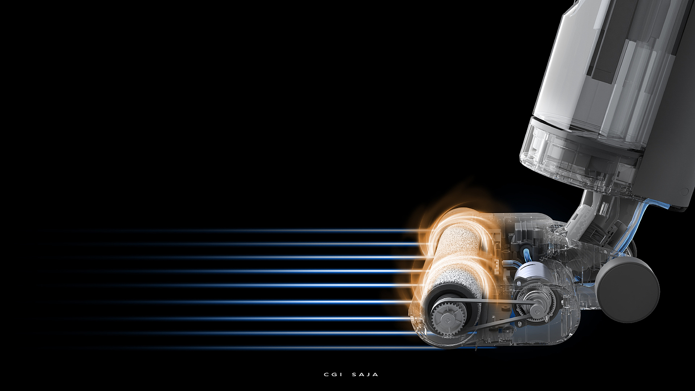 Washing machine，sweeping machine，Product rendering，cgi，