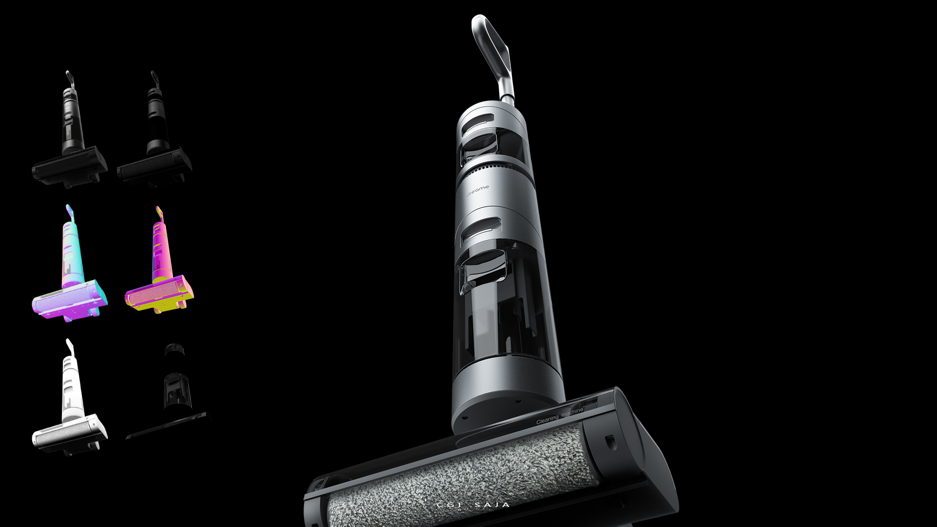 Washing machine，sweeping machine，Product rendering，cgi，